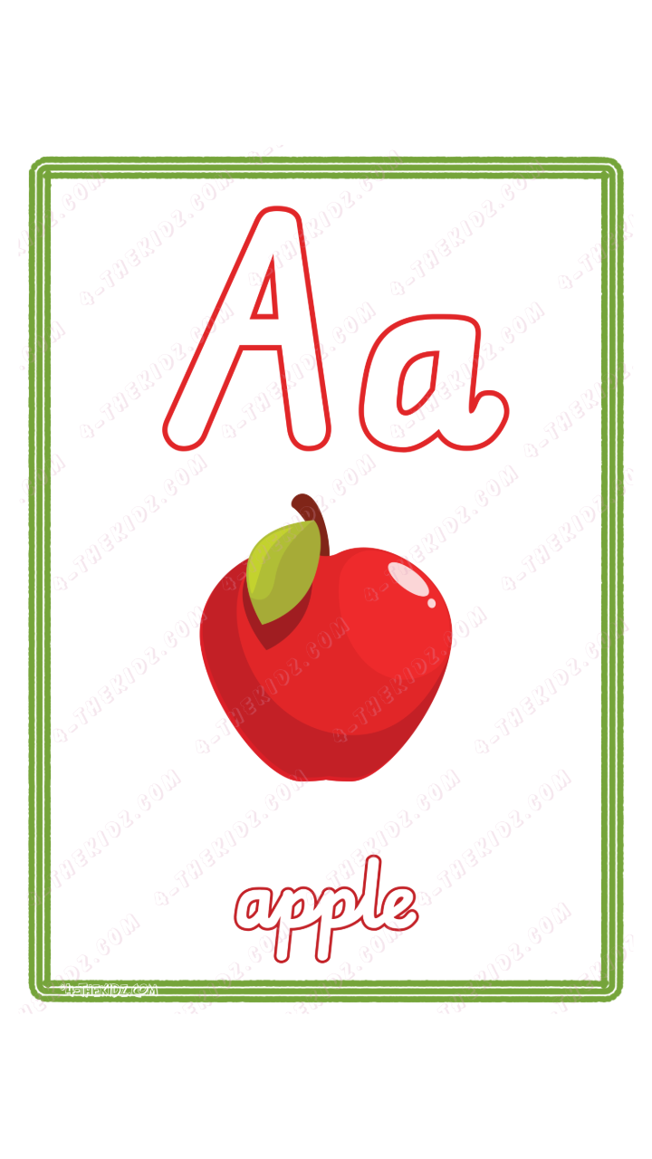 Learning Flash Card A | Apple 0-6YO