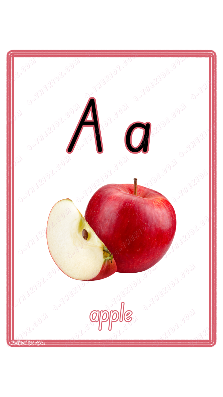 Learning Flash Card A | Apple 0-6YO