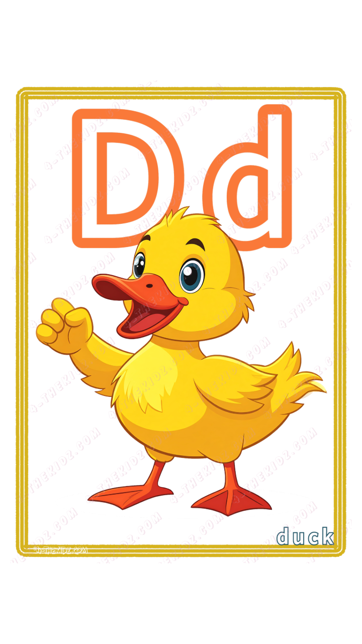 Learning Flash Card D | Duck 0-6YO