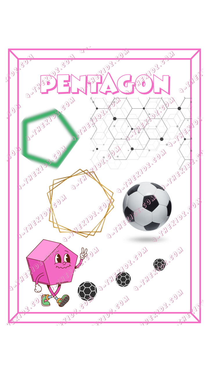 Pentagon Shape Visual Poster – Printable A3 Digital Download