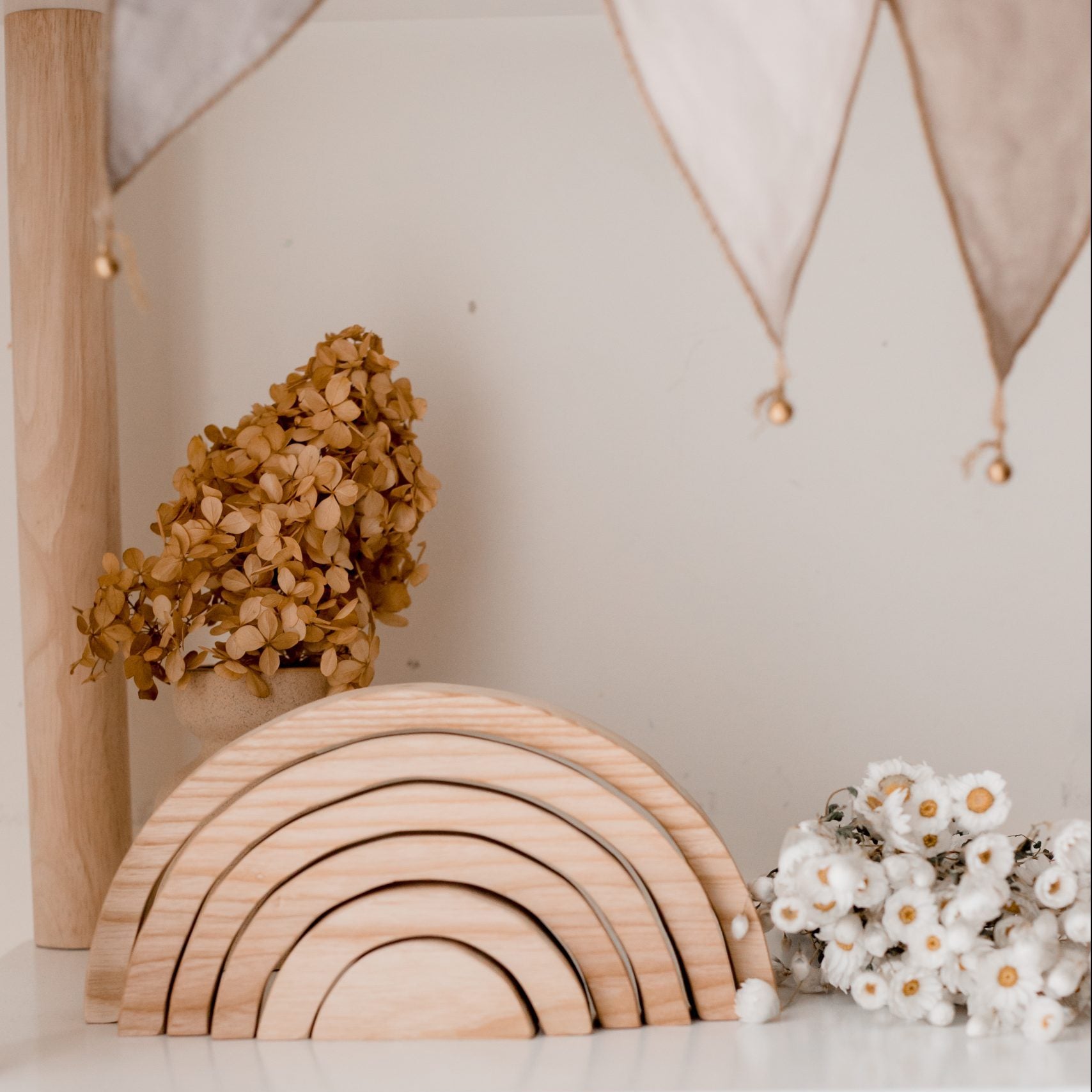 Natural Stacking Rainbow Blocks | 6 pieces