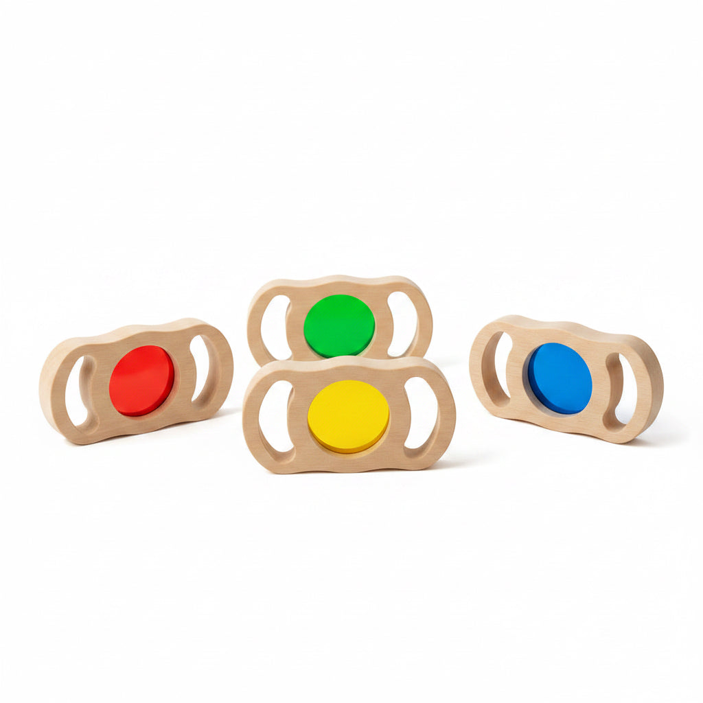 See through colored blocks with handles