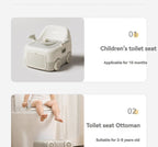 baby portable toilet, potty training, weaning off diapers, soft PU cushion, night-light, bathroom accessories, Australian market, toddler toilet seat - Misty Milk Green - Size Three