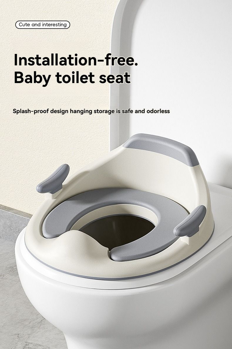 baby portable toilet seat, potty training, no installation, splash proof, hanging storage, travel potty seat, toddler toilet training seat - Camel - Size Hard seat cushion