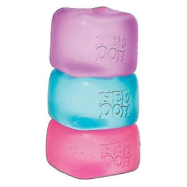 Soft Cube Fidget Toy 5.6*5.6*5.6cm, Transparent Squishy Stress Ball for Stress & Anxiety Relief(Pink)