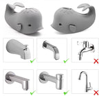 Baby Bath Faucet Cover - Soft silicone safety protector for children, toddlers and babies - Cute whale design, nice bath gift for children - gray