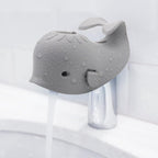 Baby Bath Faucet Cover - Soft silicone safety protector for children, toddlers and babies - Cute whale design, nice bath gift for children - gray