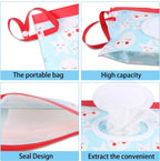 4x Baby Wipes Holder - Moist Tissue Holder - Refillable Portable Wet Wipes Holder - Non-Toxic - Dustproof - With Lanyard - Wet Wipes Box - Baby Wipes Box - Dispenser - Baby Gift - For Makeup Wipes, Cleansing Wipes