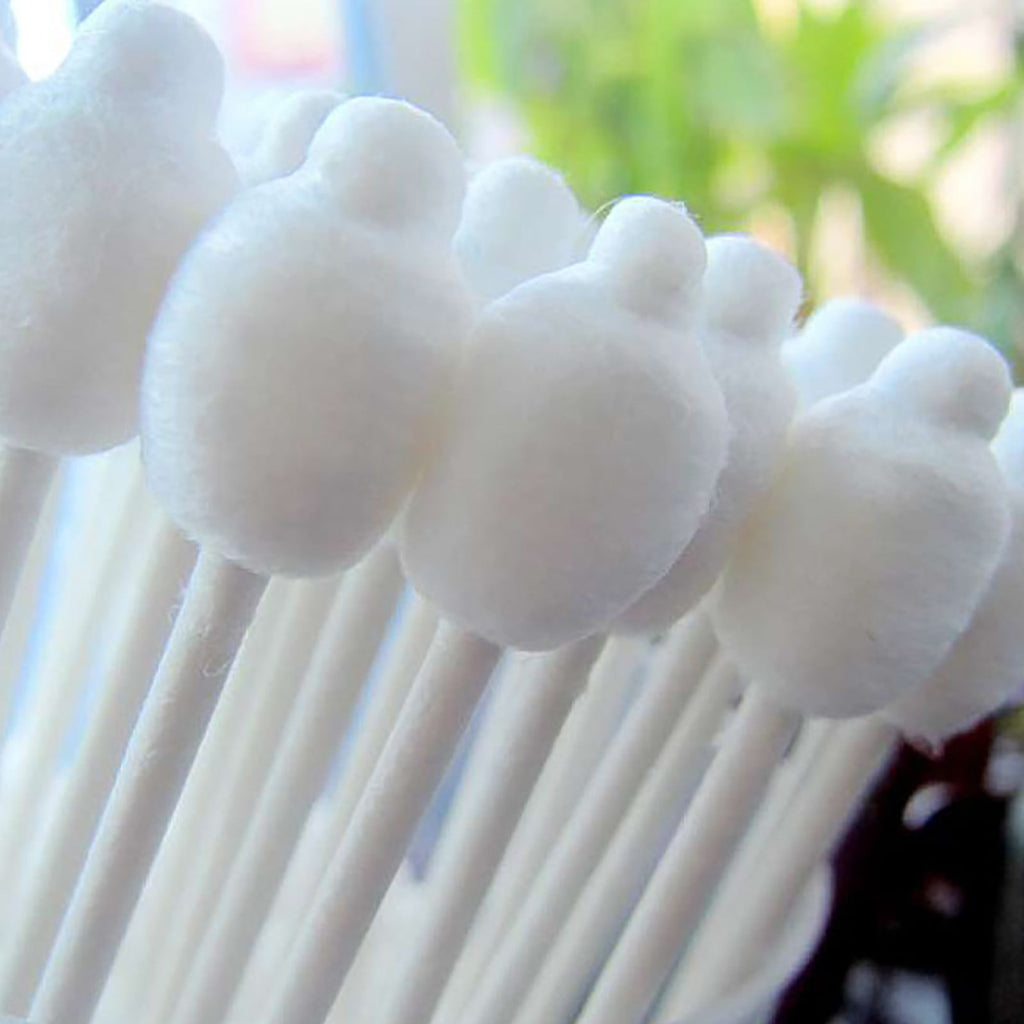 DXOUPM 55ct Baby Cotton Swabs Safety Swabs for Kids or Babies Organic Cotton Gentle Baby Qtips Children Cotton Buds White