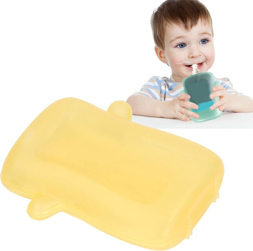 Cosensi - Squeeze Pouch Holder for Baby Food and Toddlers in Yellow with Keywords Baby Products, Storage Accessories, Handy Accessories