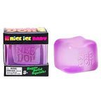 Purple Stress Cube Fidget Squishy Slow Rising Stress Ball, High Density Gel Filled Sensory Fidget Toy for Anxiety Relief