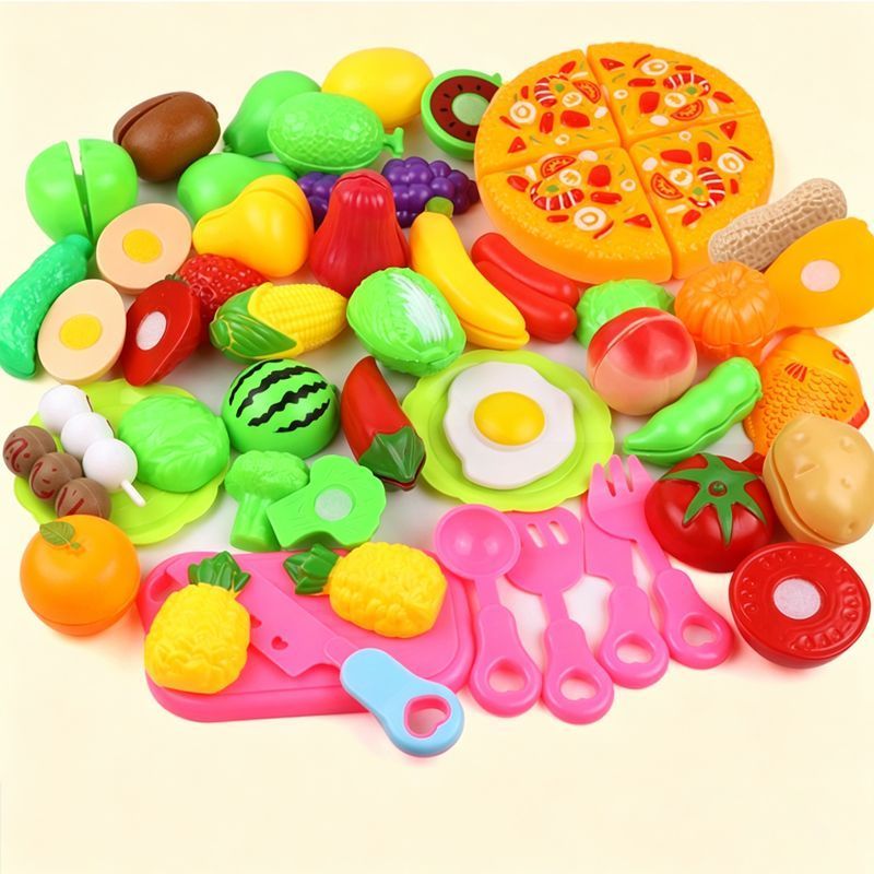 31-Piece Fruit And Veggie Cutting Toy Set With Pizza (Random Assorted)