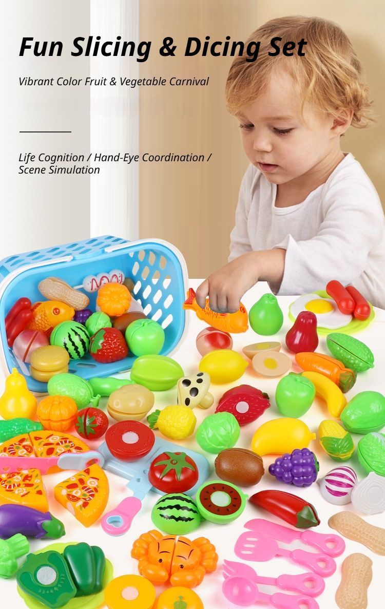 31-Piece Fruit And Veggie Cutting Toy Set With Pizza (Random Assorted)