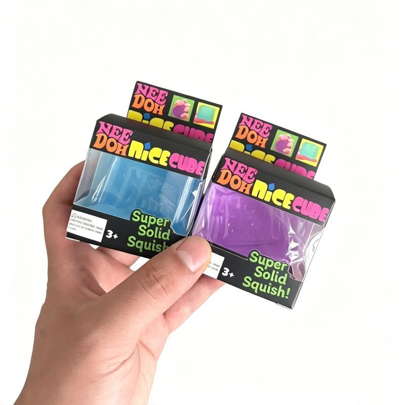 5cm Pink TPR Soft Ice Cube Squishy-Stress Relief Gel Fidget Toy