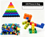 100pcs 10 Colors Mixed PP Square Building Blocks