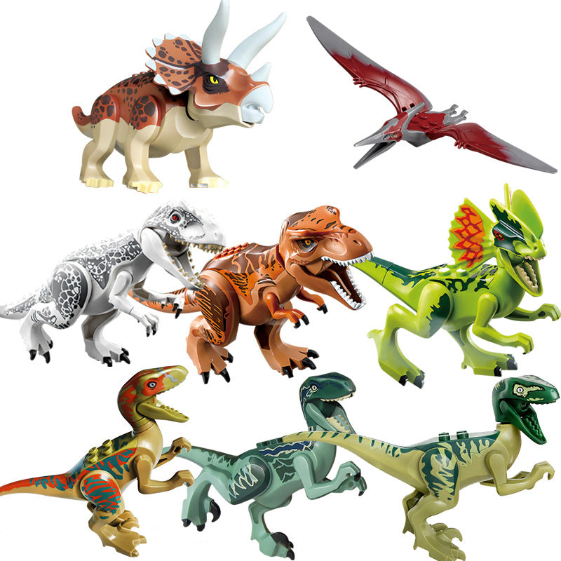 8x Jurassic World Dinosaur Figures Building Toys Blocks Best Kids Gift Multicolored h multicolored
