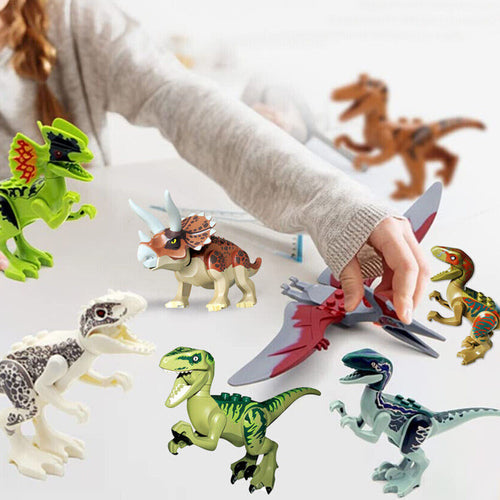 8x Jurassic World Dinosaur Figures Building Toys Blocks Best Kids Gift Multicolored h multicolored