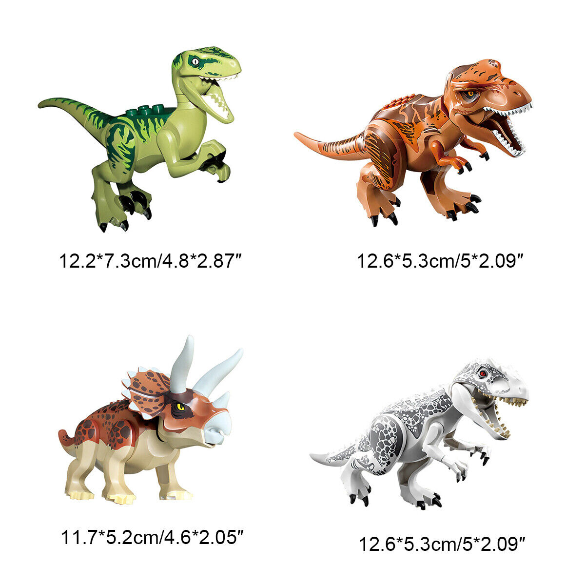 8x Jurassic World Dinosaur Figures Building Toys Blocks Best Kids Gift Multicolored h multicolored