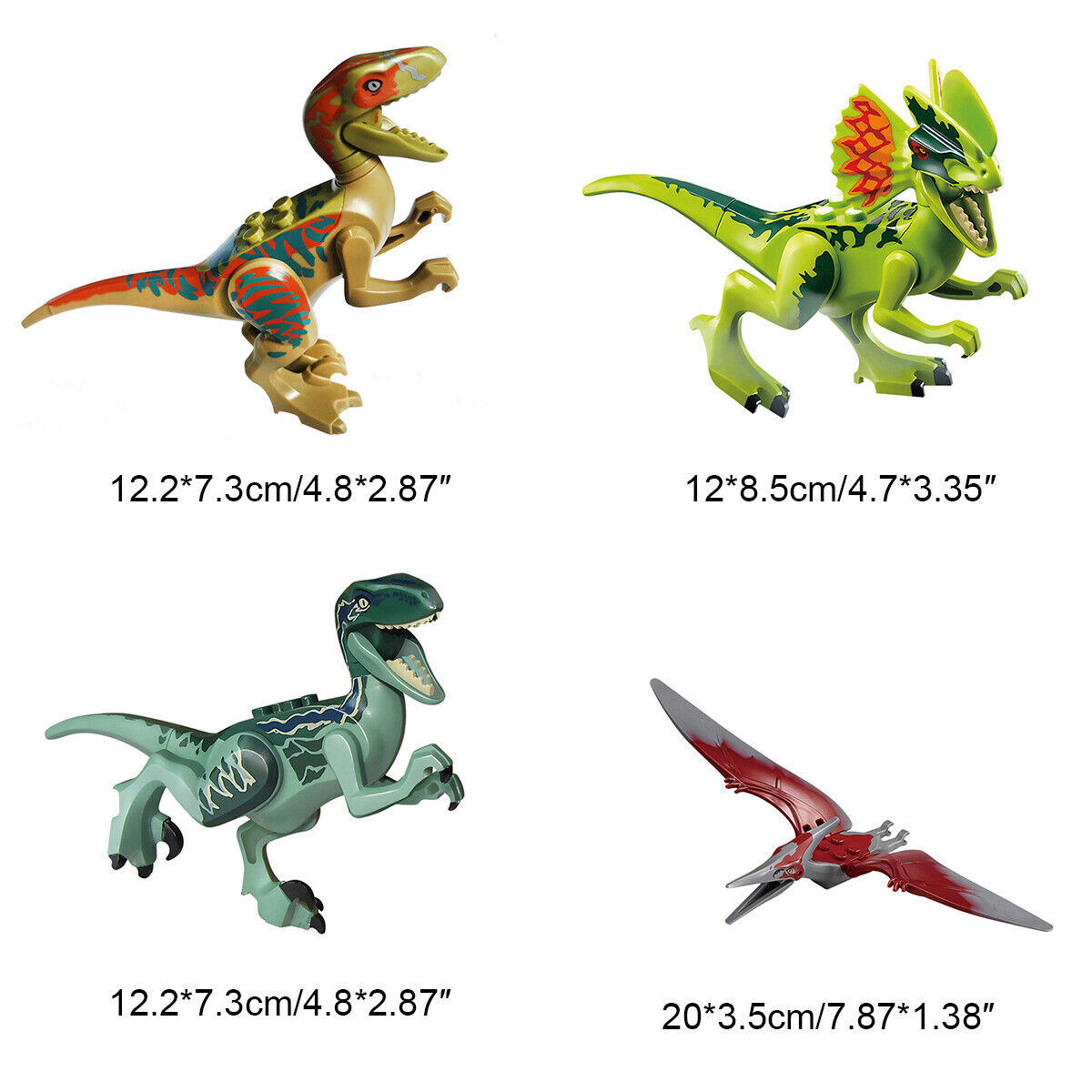 8x Jurassic World Dinosaur Figures Building Toys Blocks Best Kids Gift Multicolored h multicolored