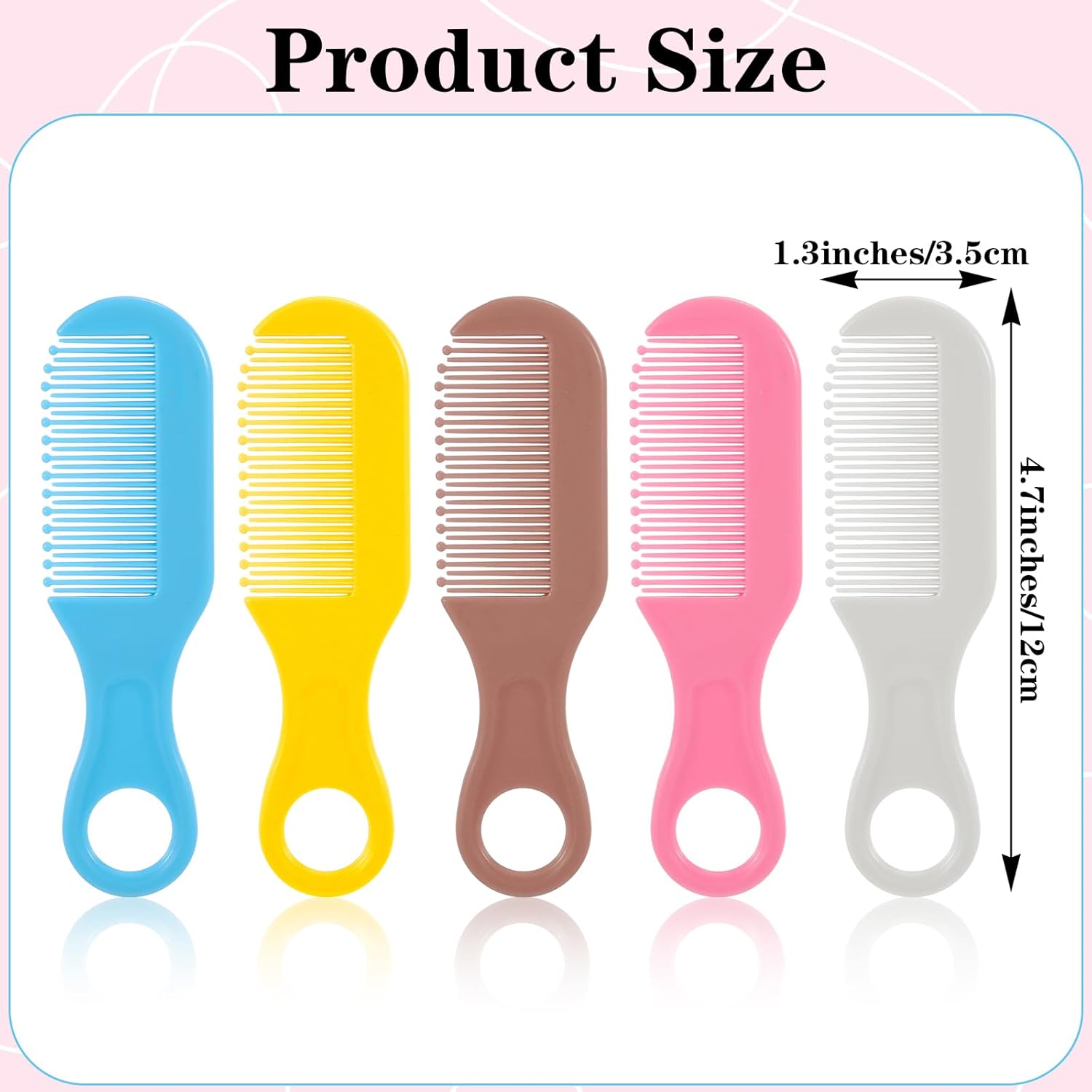 Xindojuz 5 Pack Toddler Comb, Round Colorful Tip Bristles Baby Hair Comb for Newborn Cute Baby Grooming for Sensitive Scalp Skin for Infant, Toddlers, Girls, Boys, Kids Grooming, Healthcare Kit