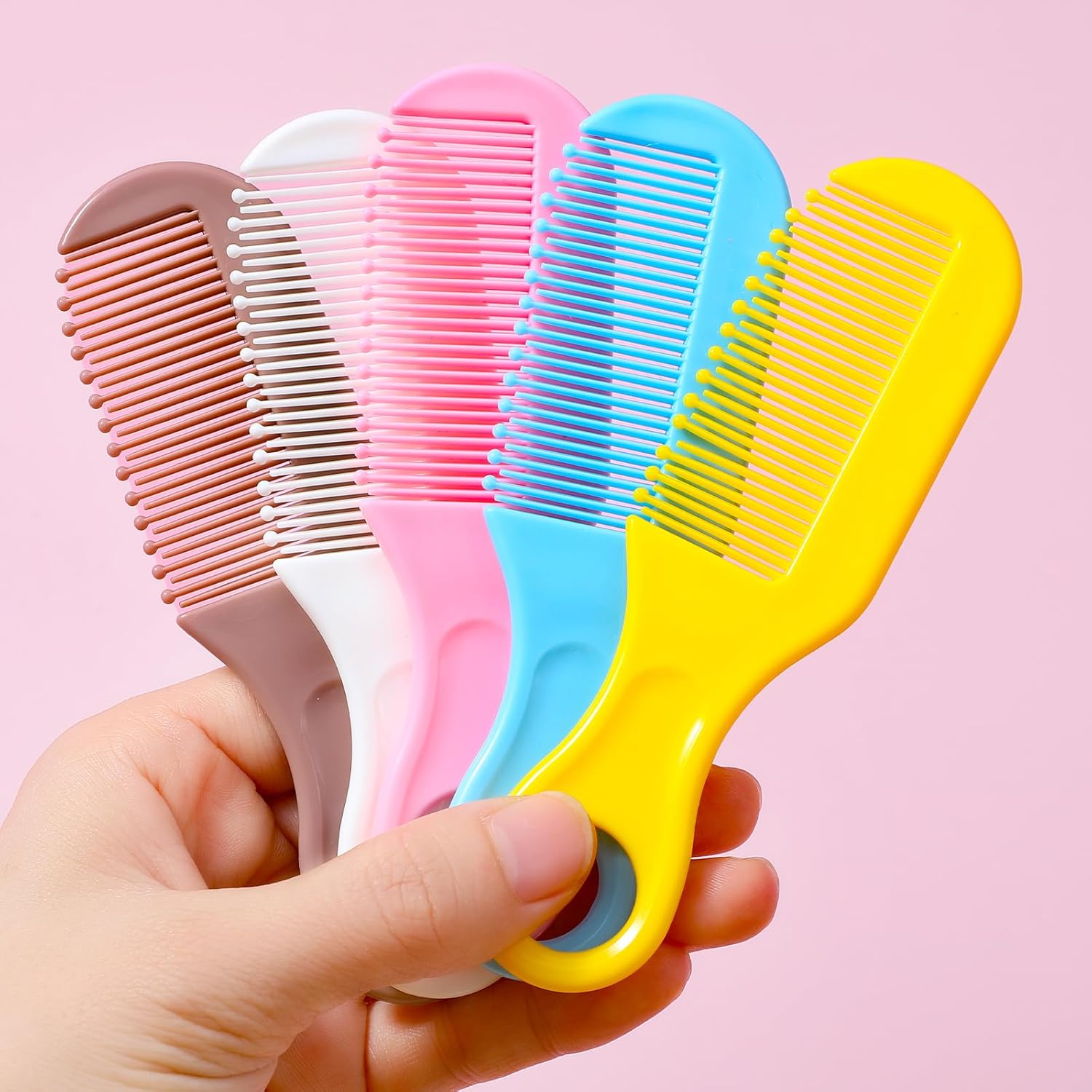 Xindojuz 5 Pack Toddler Comb, Round Colorful Tip Bristles Baby Hair Comb for Newborn Cute Baby Grooming for Sensitive Scalp Skin for Infant, Toddlers, Girls, Boys, Kids Grooming, Healthcare Kit