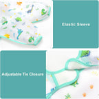 4 Pack Long Sleeve Bibs, Baby Smock Waterproof Sleeved Bib Smock for Baby Toddler 6-36 Months