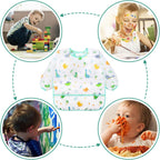 4 Pack Long Sleeve Bibs, Baby Smock Waterproof Sleeved Bib Smock for Baby Toddler 6-36 Months