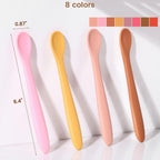 8-Piece Silicone Baby Spoons, First Stage Infant Self Feeding Spoons, Soft-Tip Gentle on Gums, Baby Utensils, Infant Training Spoon, Dishwasher Safe & Boil-proof