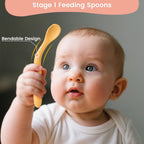 8-Piece Silicone Baby Spoons, First Stage Infant Self Feeding Spoons, Soft-Tip Gentle on Gums, Baby Utensils, Infant Training Spoon, Dishwasher Safe & Boil-proof