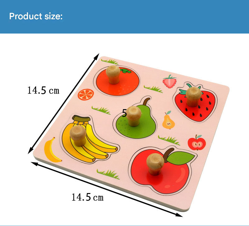 Gifts Hand-Grip Puzzle Board – Educational Shape Matching Toy for Early Learning, 14.5cm Square Design