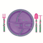 Children Divided Plate with Utensils