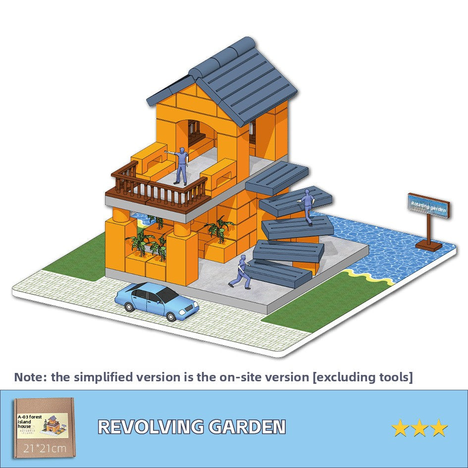 DIY Construction Master Handmade Real Brick Cement House Building Toy