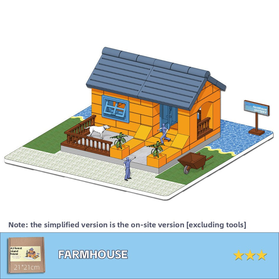 DIY Construction Master Handmade Real Brick Cement House Building Toy