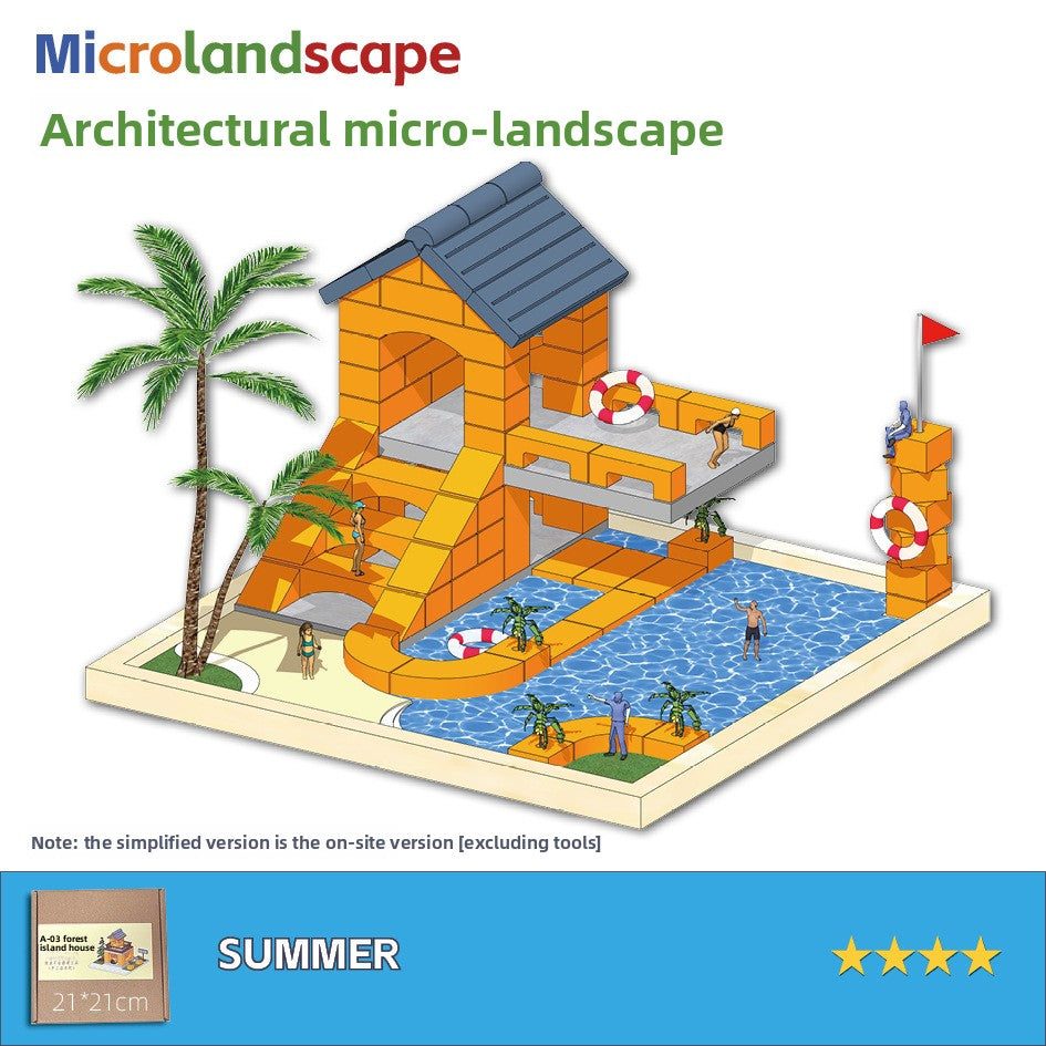 DIY Construction Master Handmade Real Brick Cement House Building Toy