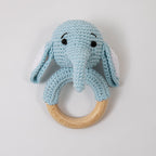 Handmade Crochet Baby Pacifier Chain with Wooden Rattle