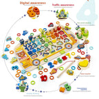 Five-in-One Wooden Educational Toy for Early Learning