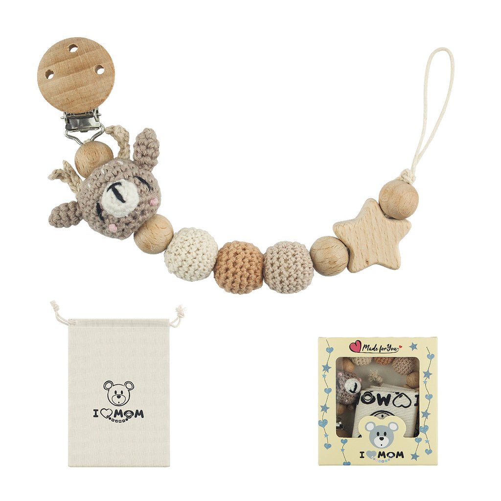 Baby Pacifier Chain Teether with Animal Design