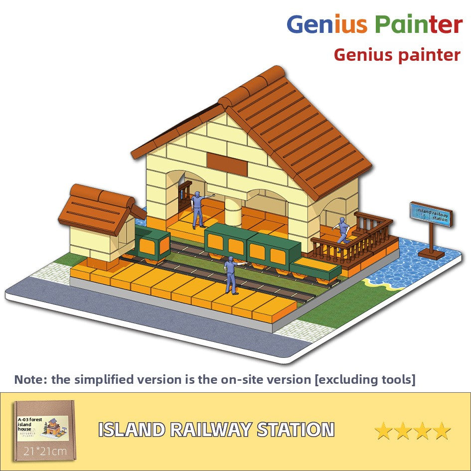 DIY Construction Master Handmade Real Brick Cement House Building Toy