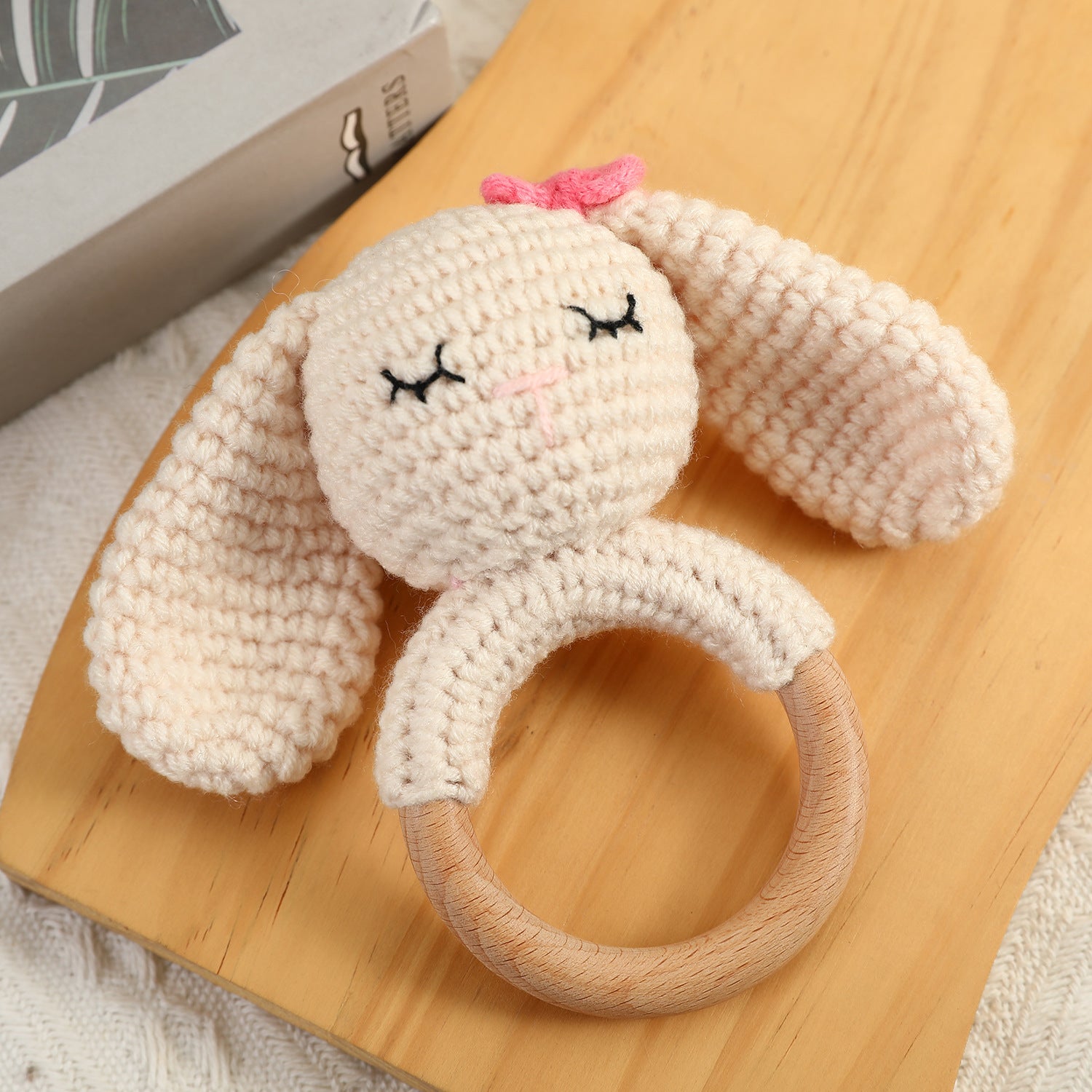 Baby Rattle with Wooden Ring Sound Toy