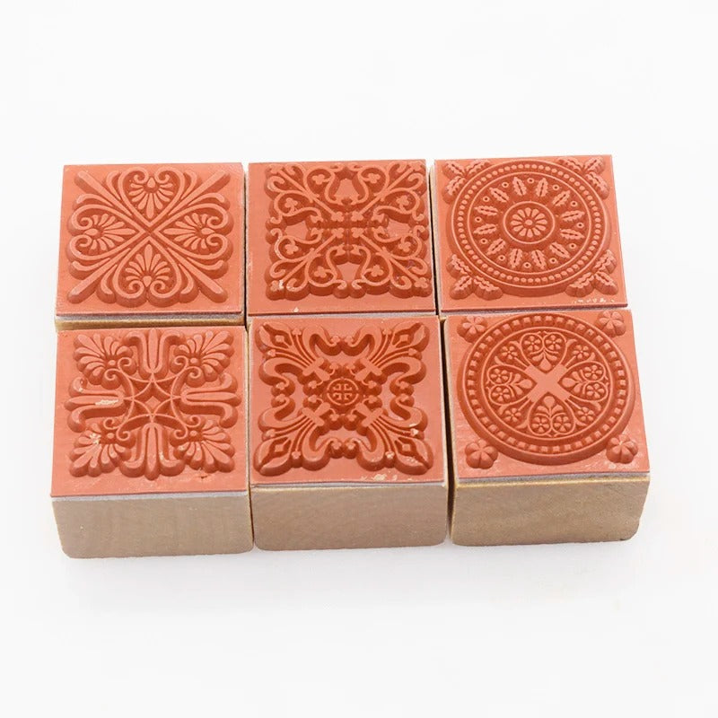 Vintage Lace Pattern Wooden Seals for DIY Decoration