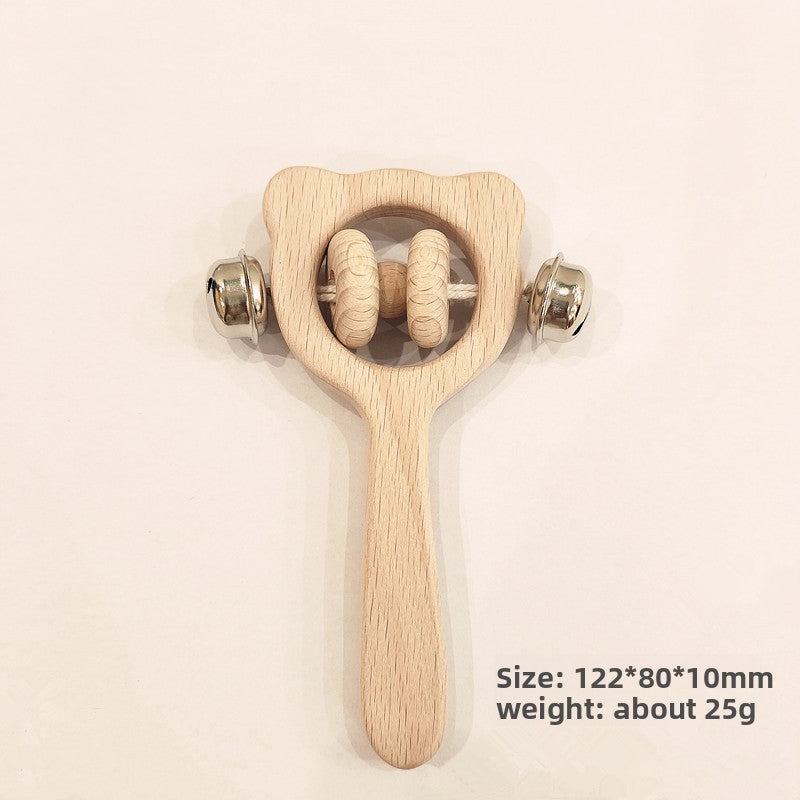 Wooden Baby Rattle Teether Toy