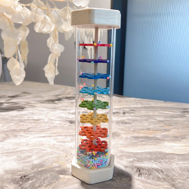 Montessori Wooden Rain Vessels Toys Orff Music Enlightenment Musical Instrument for 0-3 Children