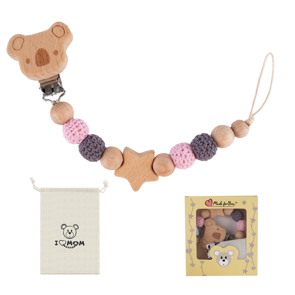 Baby Pacifier Chain Teether with Animal Design