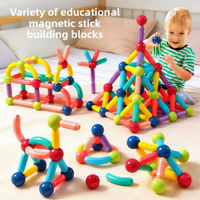 Magnetic rod educational toy for children