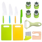 Children Plastic Kitchen Knife Set with Cutting Board