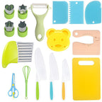 Children Plastic Kitchen Knife Set with Cutting Board