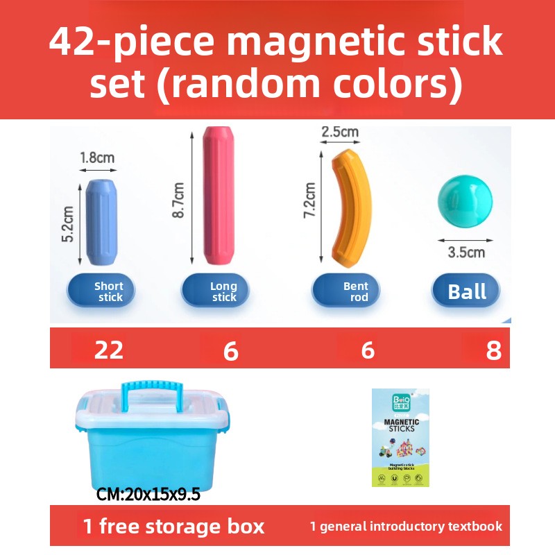 Magnetic rod educational toy for children