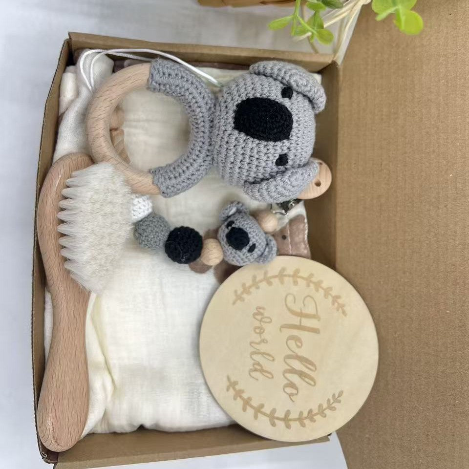 Baby Animal Crochet Rattle and Pacifier Clip