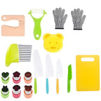 Children Plastic Kitchen Knife Set with Cutting Board