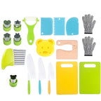 Children Plastic Kitchen Knife Set with Cutting Board